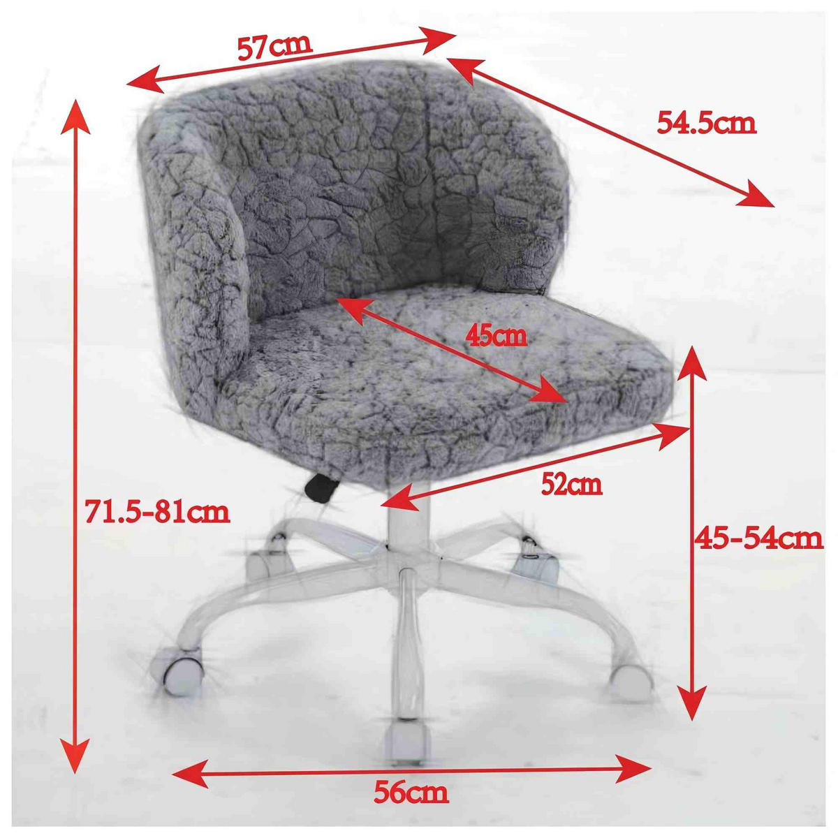 SCHREIBTISCHSTUHL Violett Drehbar Höhenverstellbar - Lila, Metall (55/81/57cm) - PANGIVO