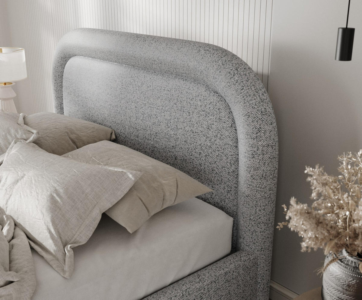 POLSTERBETT Zoya 140/200 cm Grau im Riva Stoff - Naturfarben/Grau, Holz/Holzwerkstoff (140/200cm) - AltaBeds
