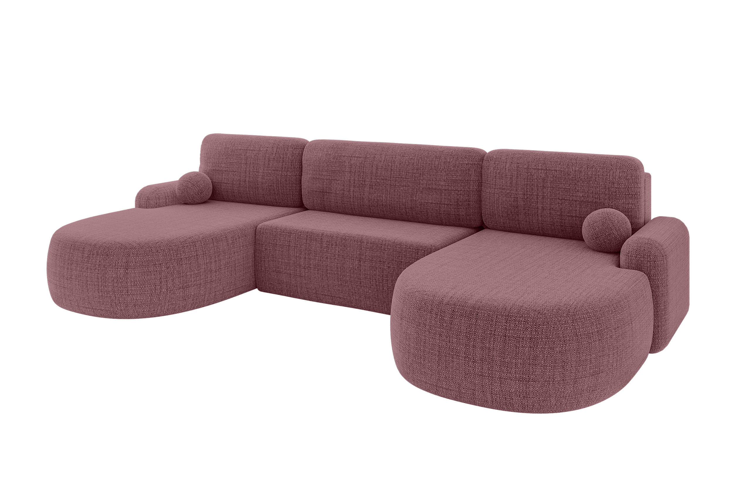 WOHNLANDSCHAFT mit Schlaffunktion und Bettkasten LIRA-U - 335x172x89 Altrosa - Altrosa, Holzwerkstoff/Textil (335/89/172cm) - ALTDECOR