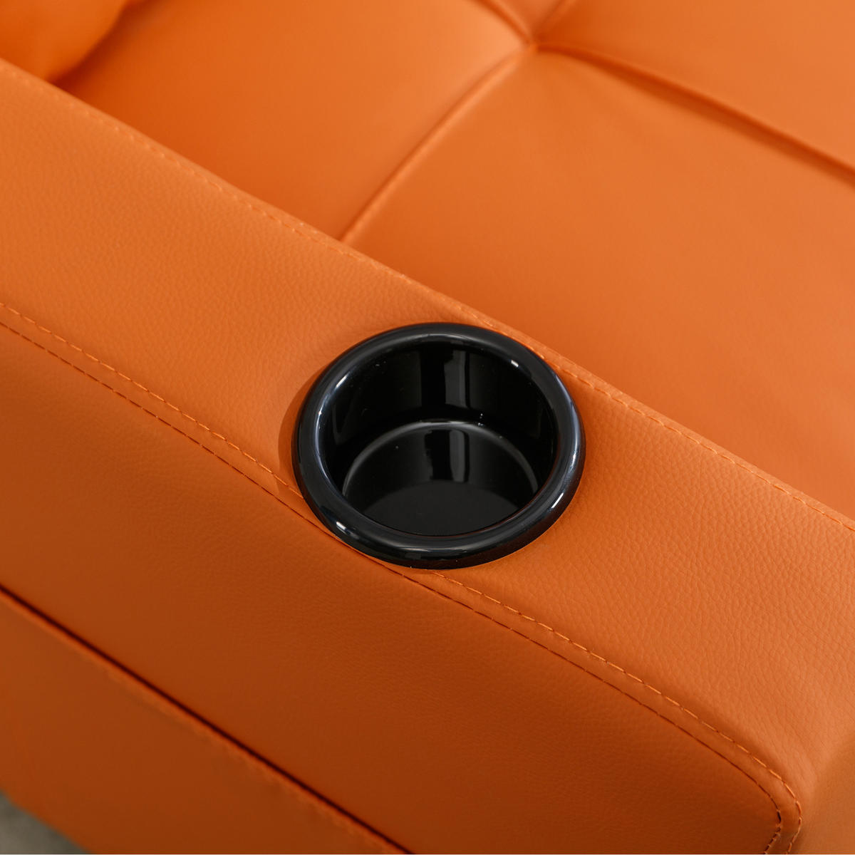 RELAXSESSEL 87/74/84 cm Orange mit Getränkehaltern und USB Anschluss - Orange, Textil (74/84/87cm) - Oxeza