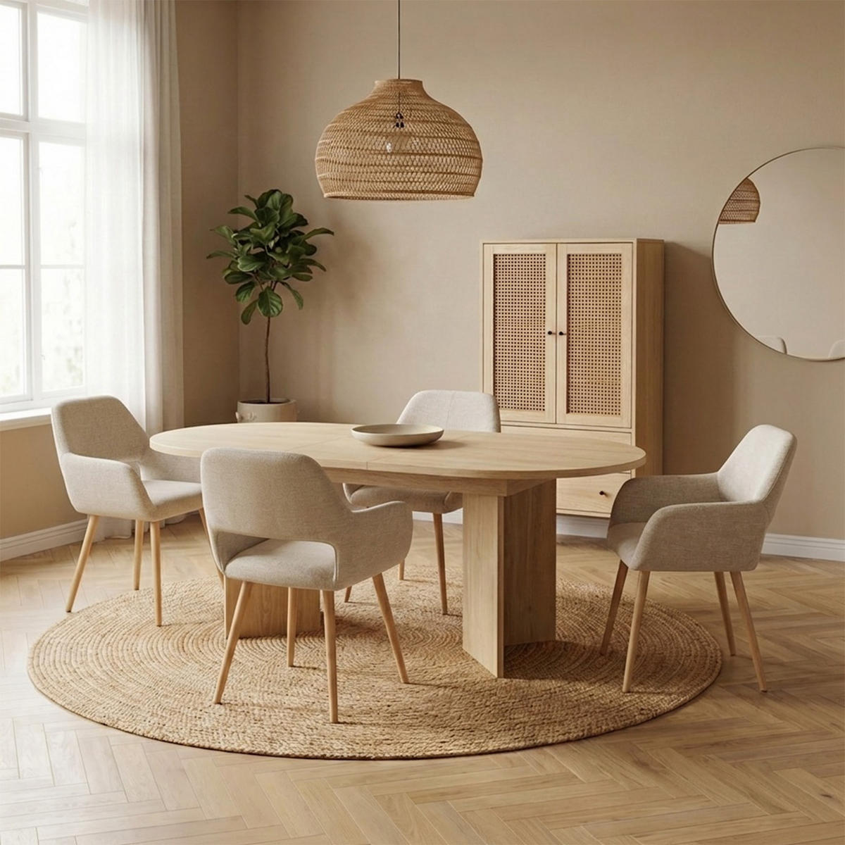 ESSZIMMERSTÜHLE 4er-Set, gepolsterte Sitzfläche aus Stoff, Metallbeine, Beige - Beige, Textil/Metall (54.5/78/53cm) - Meubles Cosy