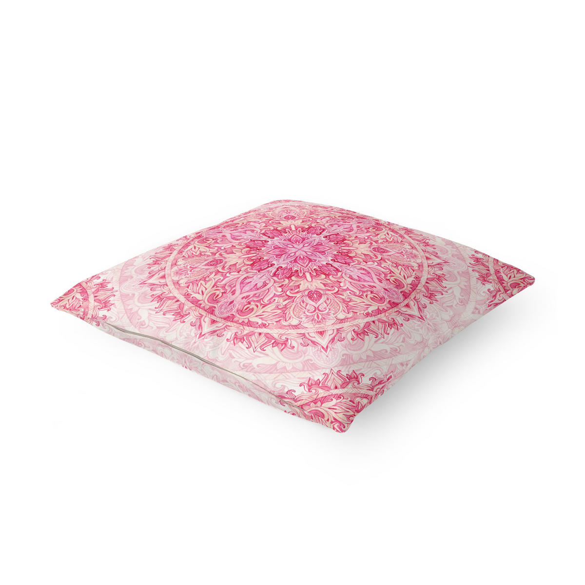 DEKOKISSEN Mandala Aquarell Ornament Muster pink 40/40 cm - Pink, Textil (40/40/10cm) - Bilderwelten
