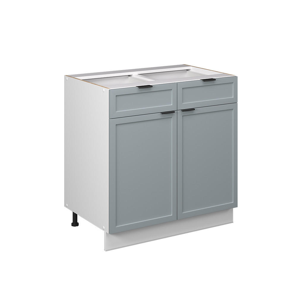 KÜCHENUNTERSCHRANK Fame-Line Hellblau-grau 80 cm ohne AP - Blaugrau/Weiß, Holzwerkstoff (80/82/51.6cm) - Vicco