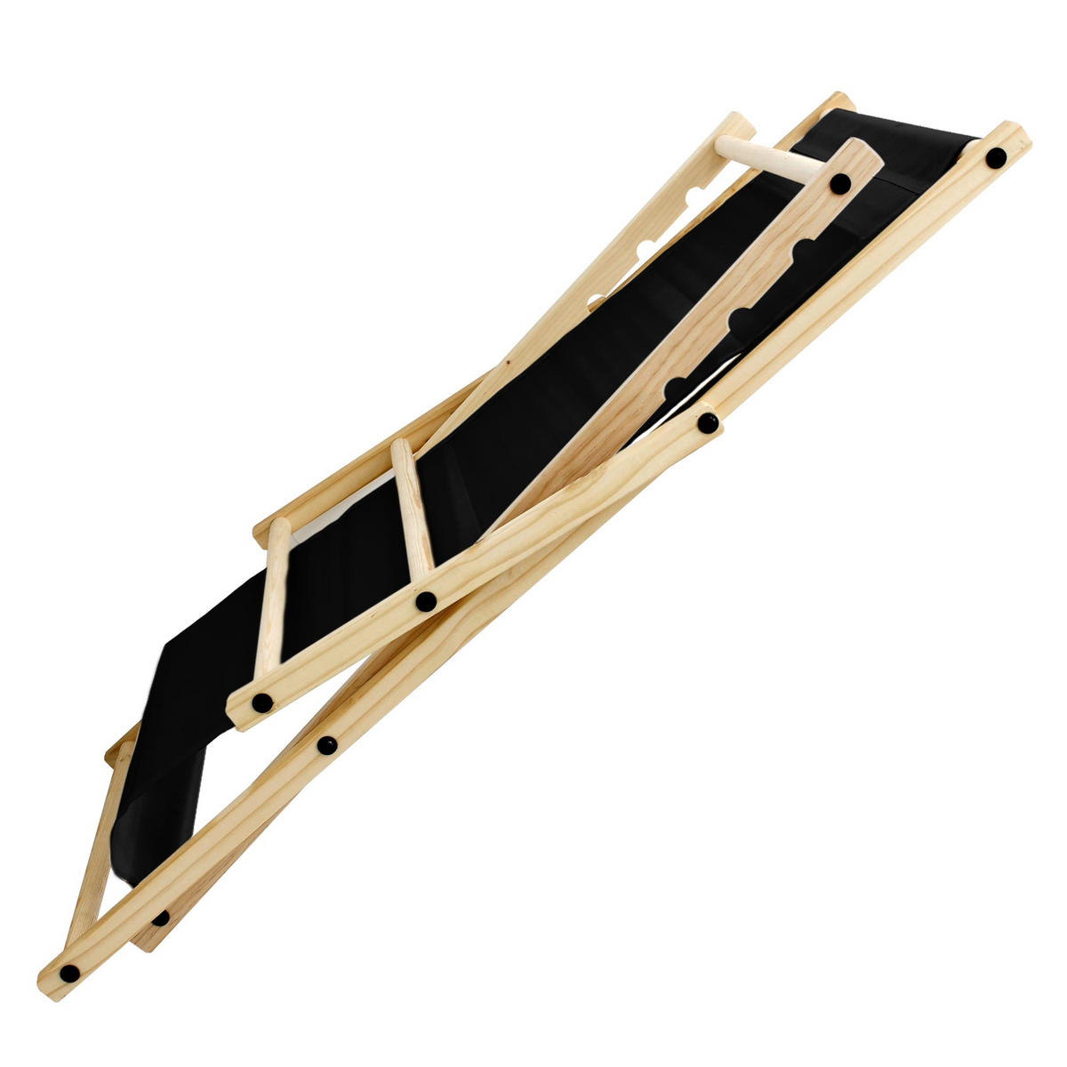 LIEGESTUHL samt Schwarz - Schwarz, Holz (52/83/117cm) - ECD-Germany