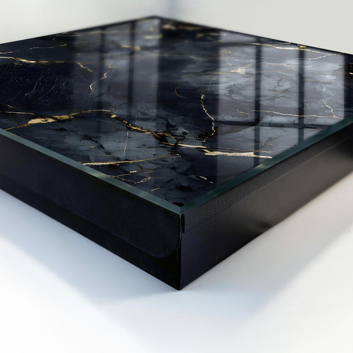 SCHLÜSSELBOX Schwarz 30x30 cm- Türöffnung nach rechts - Moderne Eleganz - Grau, Metall (30/30/5cm) - TULUP