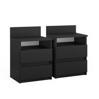 NACHTTISCH Monty Schwarz 39.6 x 59.1 cm 2er Set - Schwarz, Holzwerkstoff (32.3/59.1/39.6cm) - Vicco