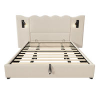 POLSTERBETT PANG-F7N2D4 180/200 cm Beige-Weiß - Beige, Fell/Metall - PANGIVO