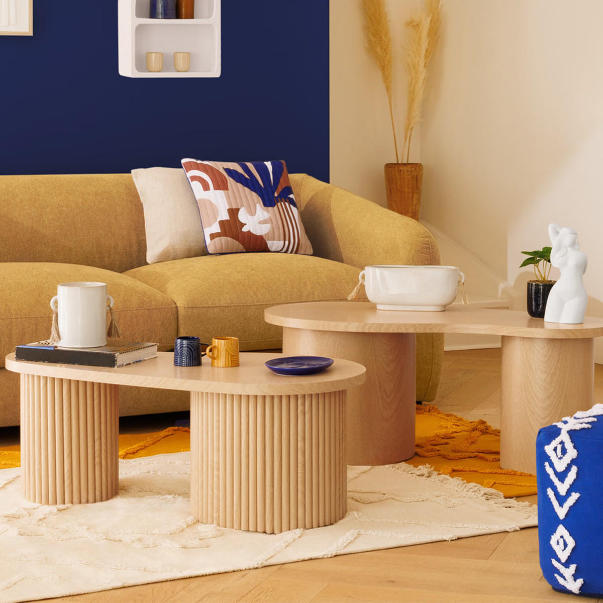 BEISTELLTISCHE 3er-Set Soleya Beige - Beige, Holzwerkstoff (99/50/40.5cm) - Atmosphera Createur d´interieur