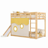 ETAGENBETT mit Rutsche und Treppe 90x200 cm Holz Natur - Braun, Holz (90/200cm) - Meubliv