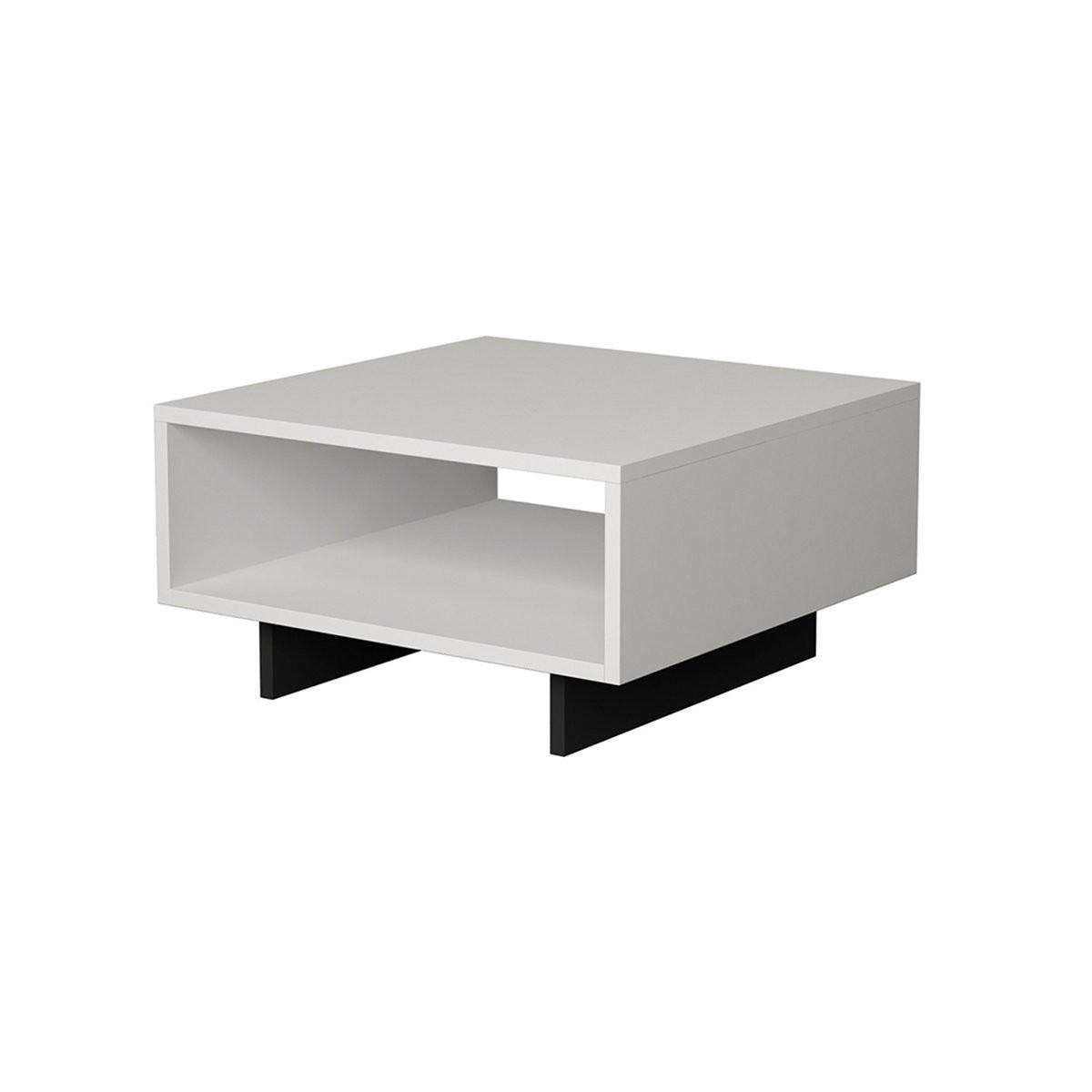 COUCHTISCH mit 1 Regal L60 cm - Hola - Weiß, Holzwerkstoff (60/60/32cm) - Calicosy