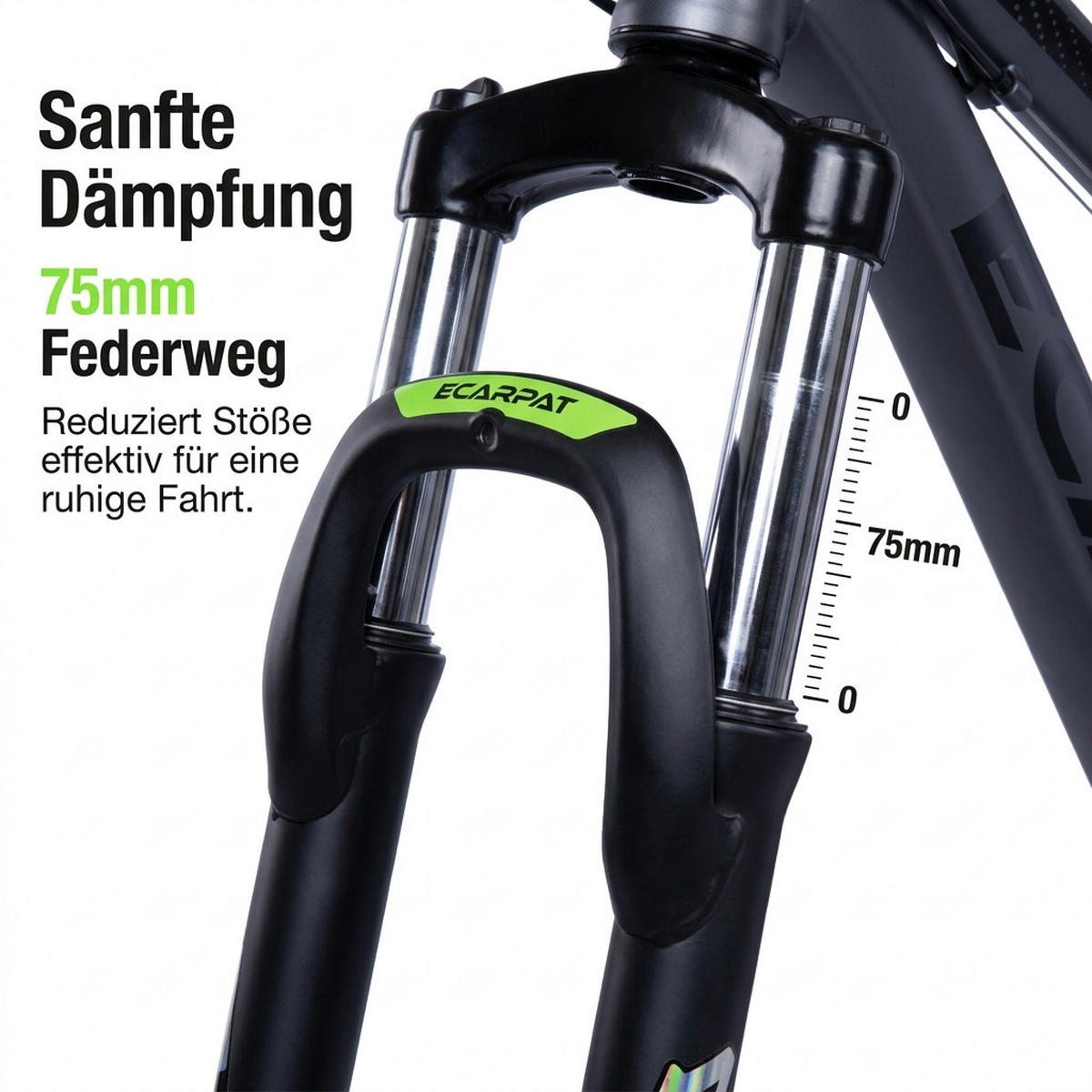 MOUNTAINBIKE 26 Zoll Schwarz + Grün, 21-Gang-Schaltung, Doppel-Scheibenbremsen, Carbonstahl - Grau, Metall (20cm) - Oxeza