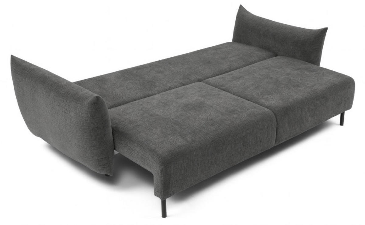 SOFA 3-SITZER Grau ADA Mit Schlaffunktion Und Bettkasten Chenille - Grau, Textil (240/90/108cm) - Sepro Meble