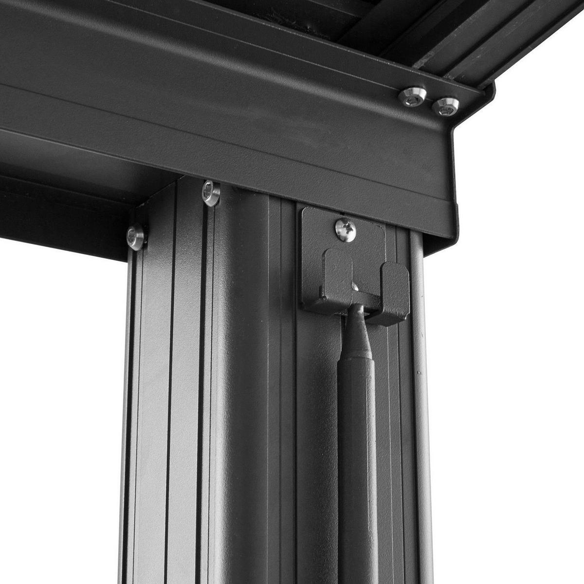 TERASSENDACH Jakarta 7x3m dunkelgrau mit Polycarbonatplatten - Dunkelgrau, Metall (300/254/700cm) - Juskys