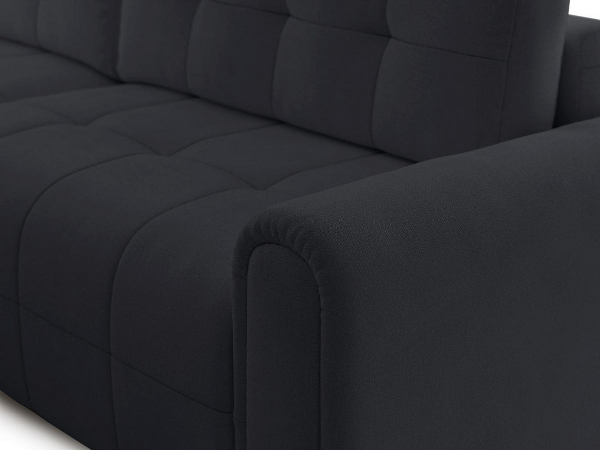 ECKSOFA Simolla Anthrazit links - Dunkelgrau/Schwarz, Kunststoff/Textil (268/180cm) - Selsey