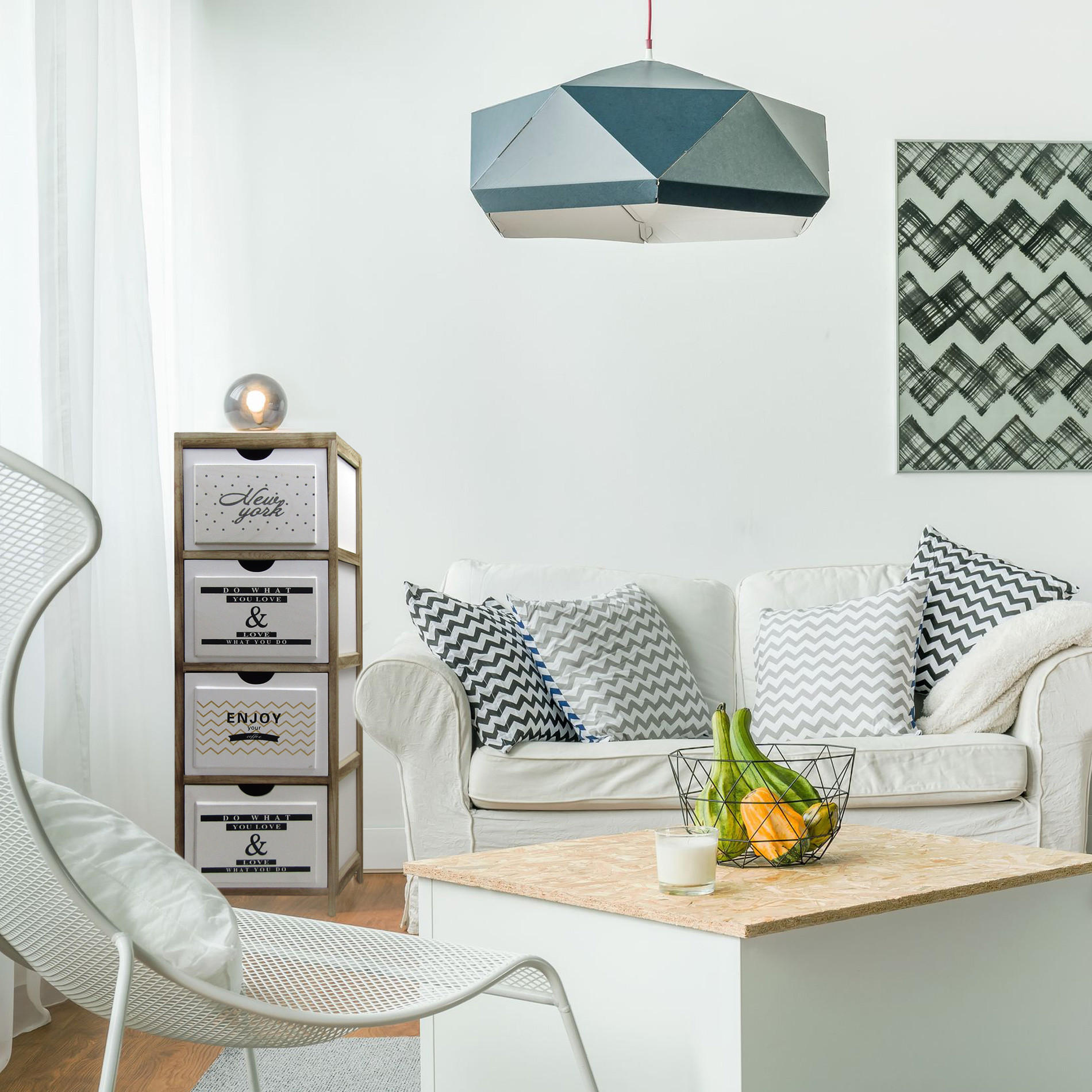 Thumbnail - Mobili Rebecca Kommode, Weiß, Naturmaterialien, 24x97x24 cm, Wohnzimmer, Kommoden & Sideboards, Kommoden