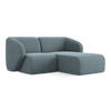 ECKSOFA Rechts Bouclé Stoff Blau - Blaugrau/Schwarz, Holzwerkstoff/Kunststoff (178/166cm) - Makamii