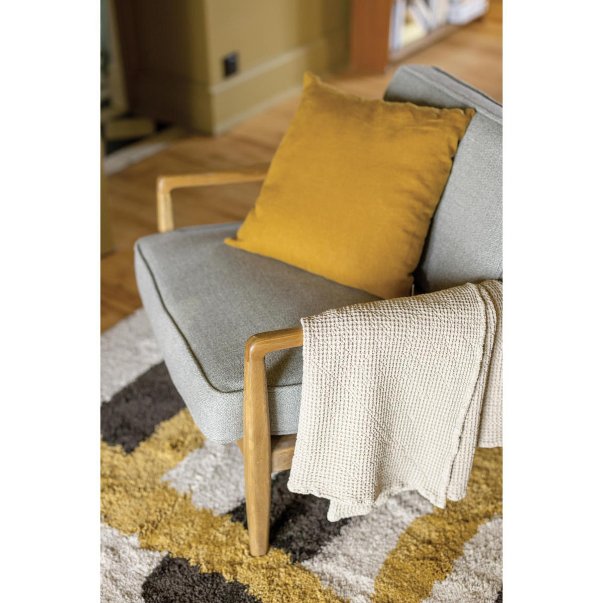 PLAID Maia sandfarbe 140 x 200 cm - Hellgelb, Textil (140/200cm) - Vivaraise