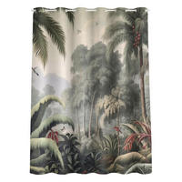 DUSCHVORHANG Antiker Dschungel mit roten Früchten 180/180 cm - Grün, Textil (180/180cm) - Bilderwelten
