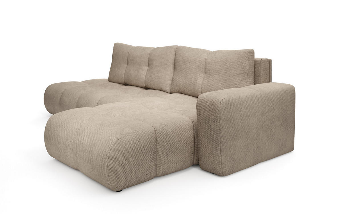 ECKSOFA DUCA R-S Grau Chenille mit Schlaffunktion - Grau, Holz (266.5/266.5cm) - MASSENO