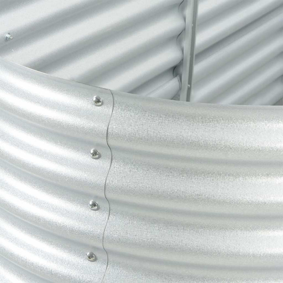 HOCHBEET 240/80/81 cm, aus Verzinkter Stahl, Silber - Silberfarben, Metall (80/81/240cm) - vidaXL