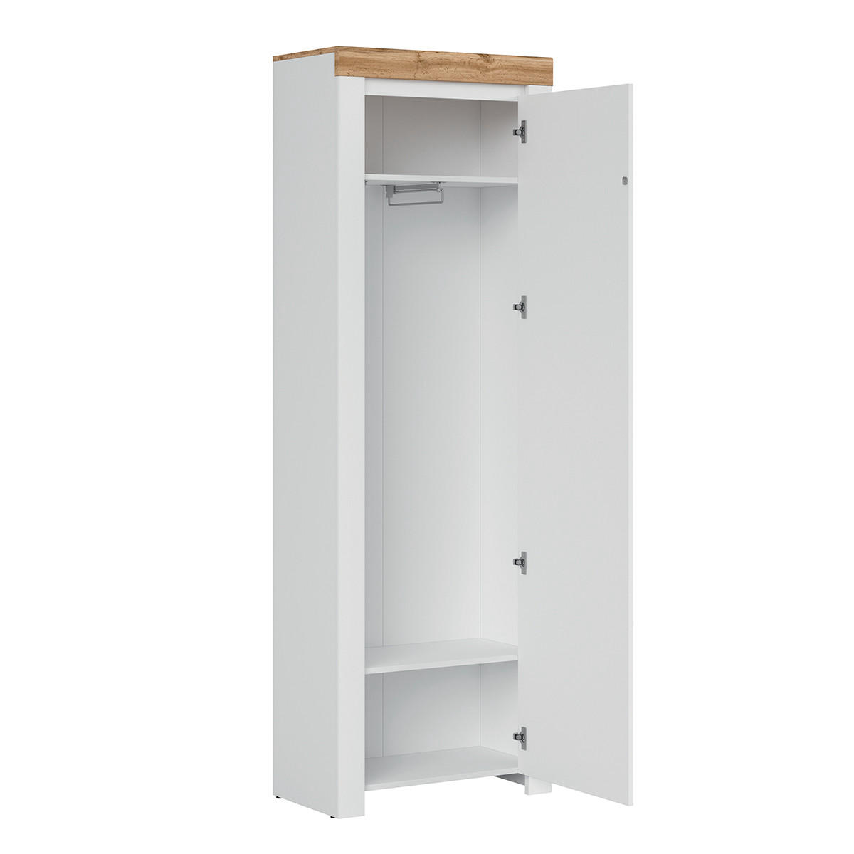 EINGANGSMÖBEL Hella Weiß und Holz - Weiß, Holzwerkstoff (68/203/37cm) - Petits-meubles