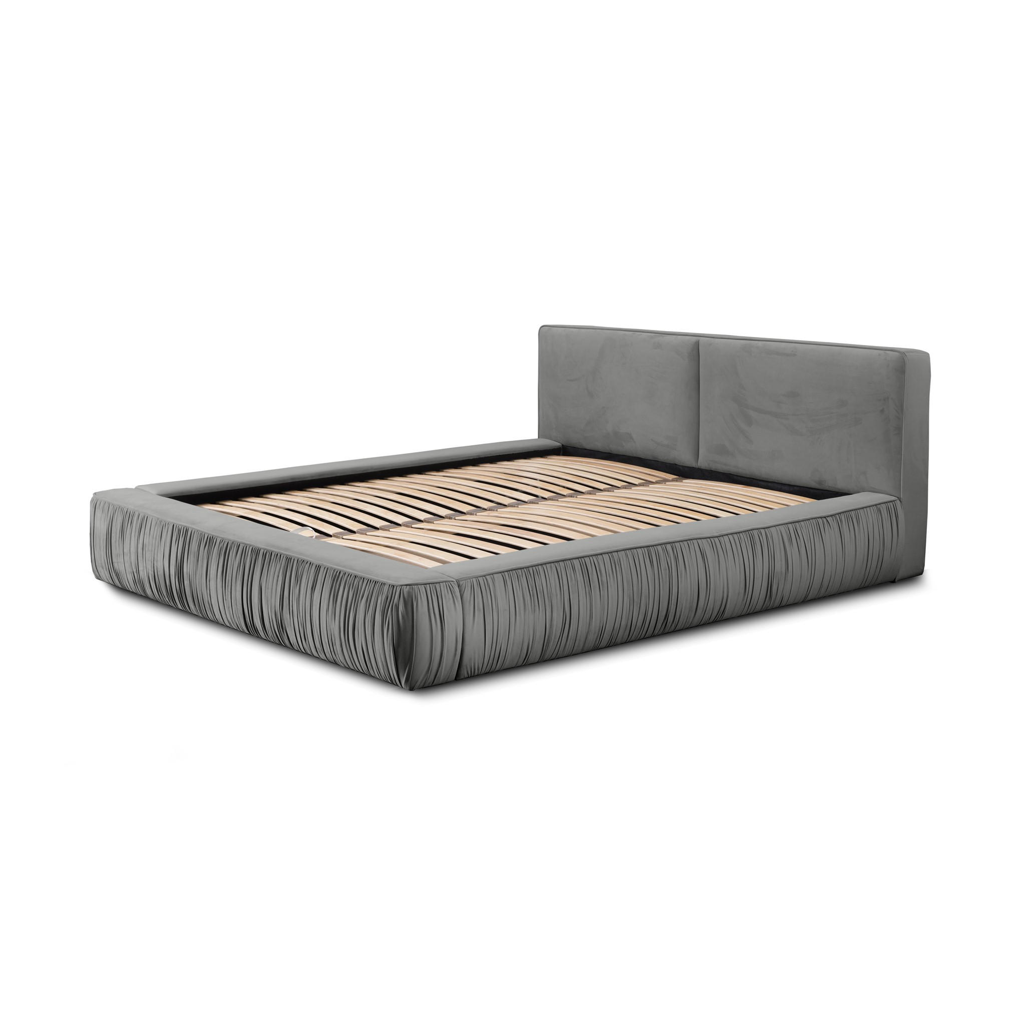 POLSTERBETT Lexie In Riviera Komplett - Grau, Holzwerkstoff/Textil (140/200cm) - Fun Möbel