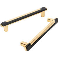 MÖBELGRIFF Gold Schwarz 6er-Set 96 mm Messing - Multicolor, Metall (1.1/3.5/12.2cm)
