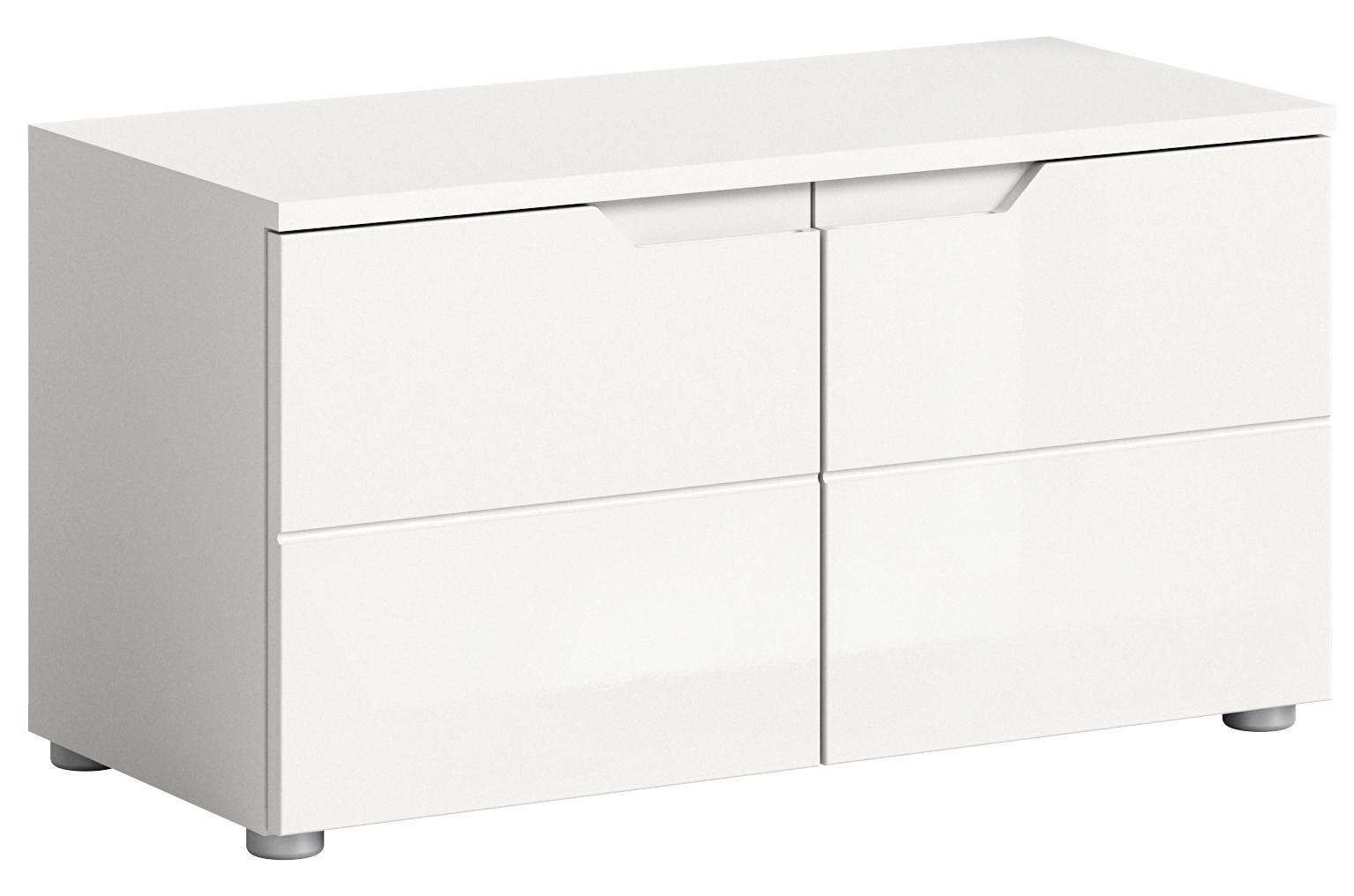 SITZBANK Lumia (B/H/T: ca. 80/43/37 cm) in Weiß/weiß hochglanz - Weiß, Holzwerkstoff (80/43/37cm)