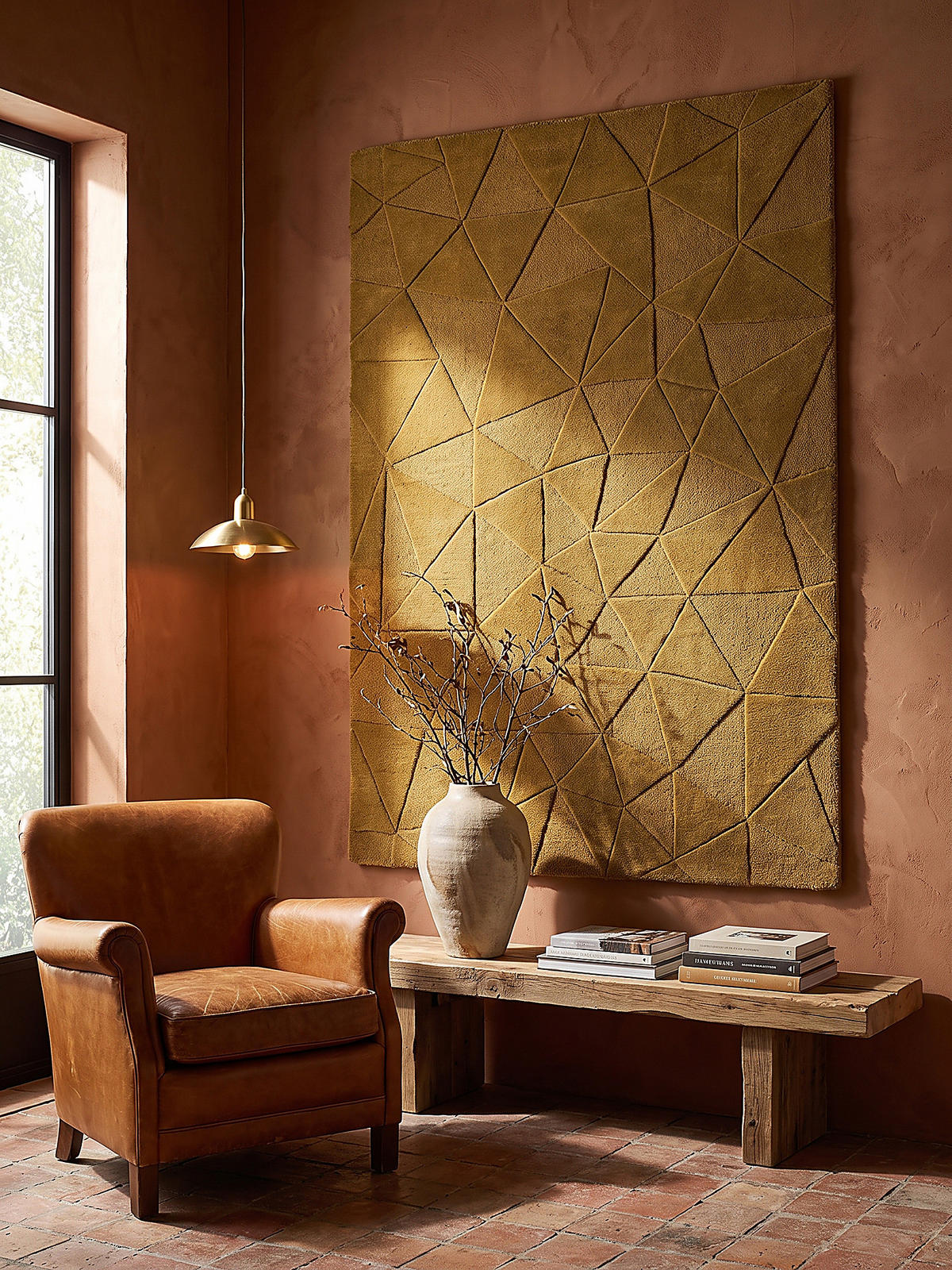 TEPPICH aus Wolle, handgetuftet, DEBEN, in Ocker, Splitterformen, 120 x 170 cm - Gelb, Textil (120/170cm) - KADIMA DESIGN