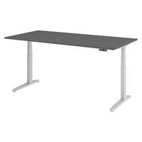 SCHREIBTISCH elektrisch XBHM 100/200/74 cm in Graphitfarben/Silberfarben - Silberfarben/Graphitfarben, Holzwerkstoff (100/200/74cm) - bümö