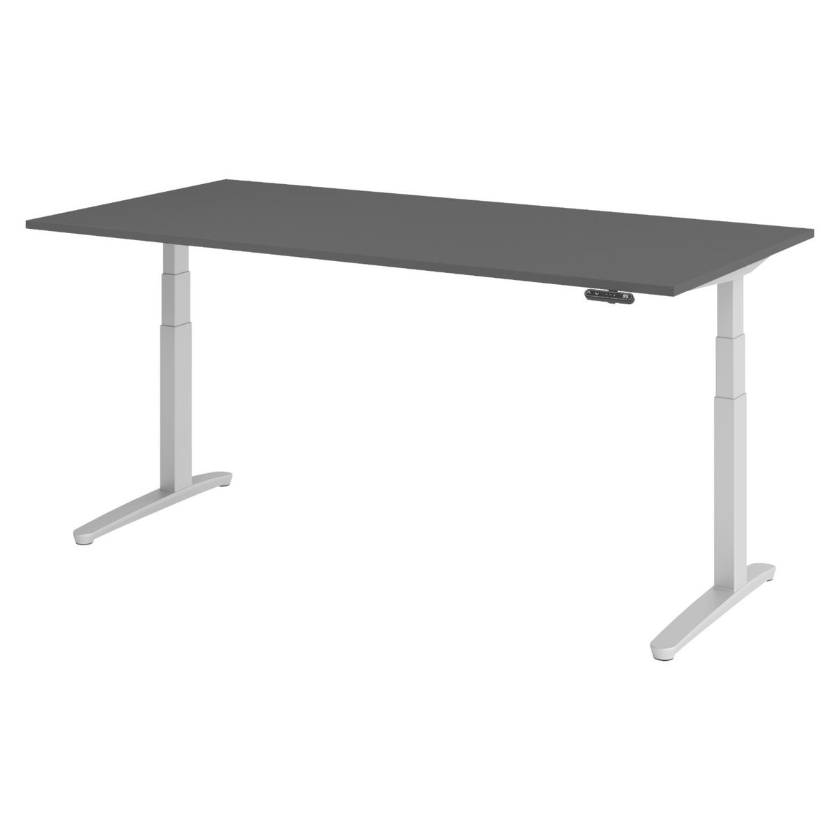 SCHREIBTISCH elektrisch XBHM 100/200/74 cm in Graphitfarben/Silberfarben - Silberfarben/Graphitfarben, Holzwerkstoff (100/200/74cm) - bümö