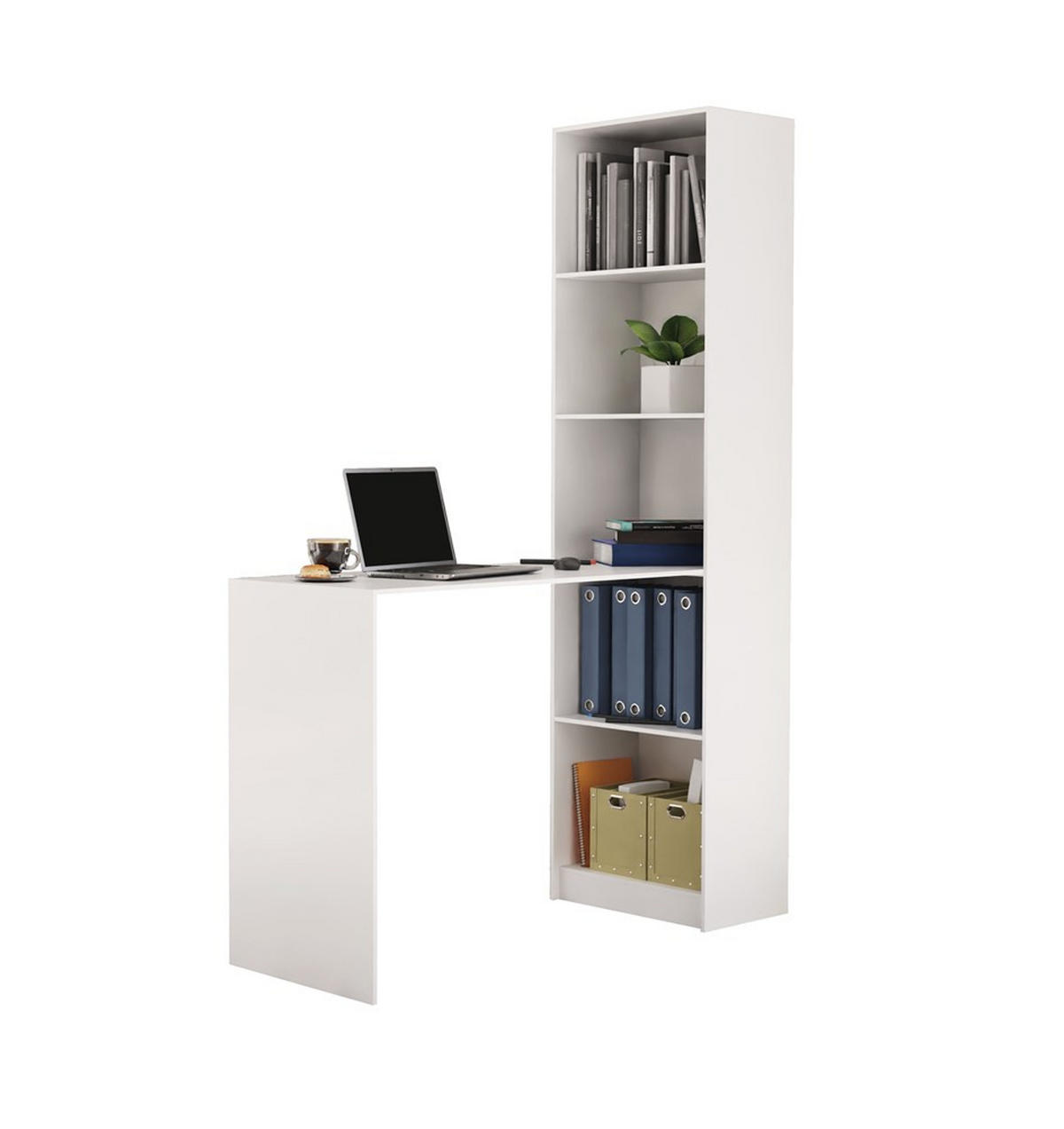 SCHREIBTISCH Weiß 50/182/125 - Weiß, Holzwerkstoff (90/50/182cm) - RAUMHIRSCH FURNITURE
