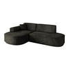 ECKSOFA Ottomane Links MARI-L1-v3 - 232x163x81 cm Schwarz Velours - Schwarz, Holzwerkstoff/Kunststoff (232/163cm) - ALTDECOR