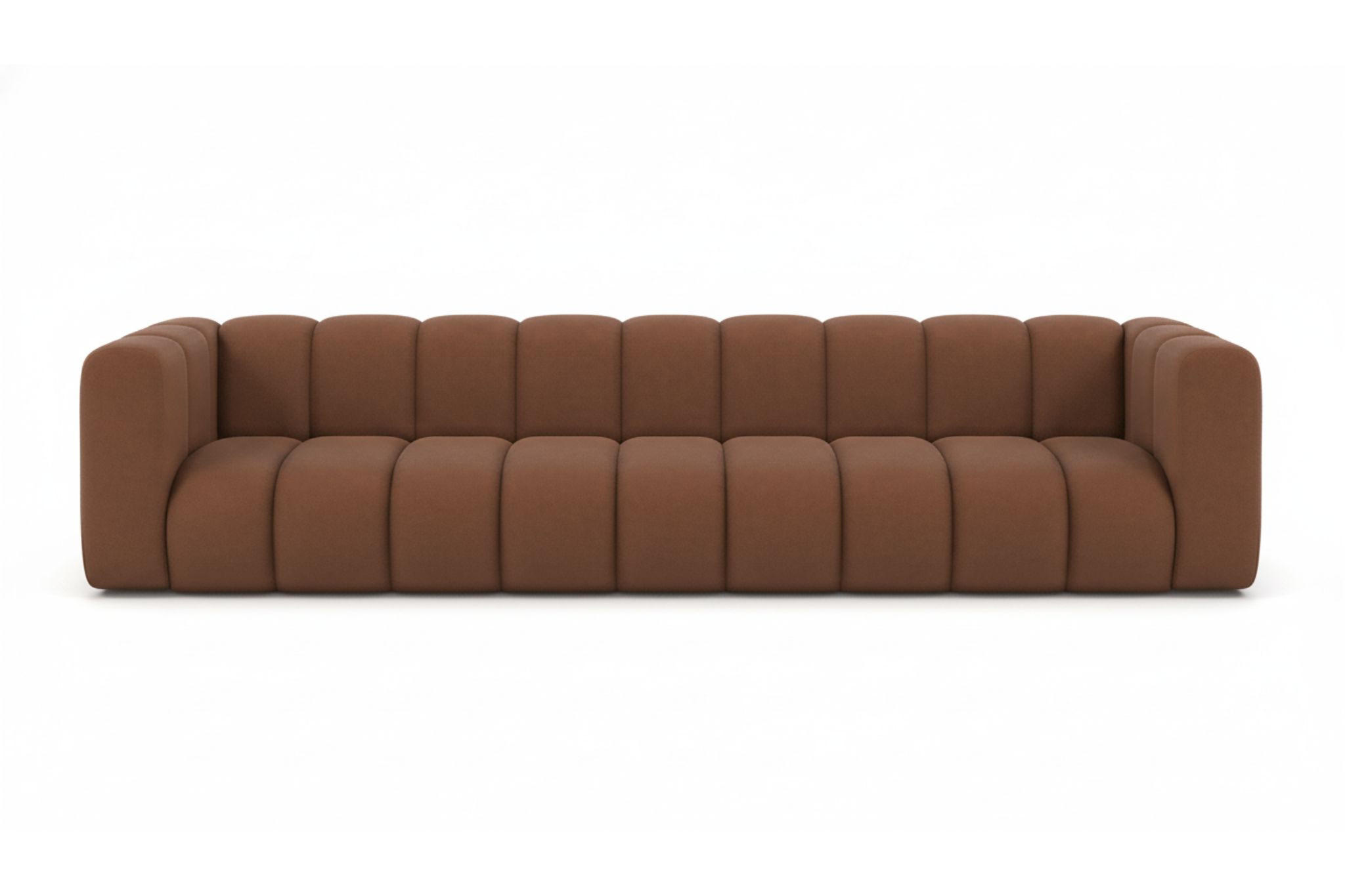 COUCH, Fünfsitzer-Sofa Grand, Veloursstoff Salvador, Dunkelbraun - Dunkelbraun, Holz (314/70/87cm) - Kaiser Möbel