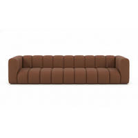 COUCH, Fünfsitzer-Sofa Grand, Veloursstoff Salvador, Dunkelbraun - Dunkelbraun, Holz (314/70/87cm) - Kaiser Möbel