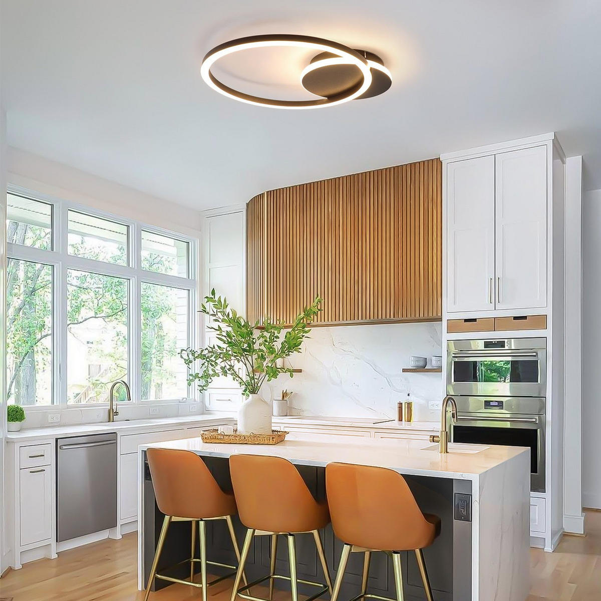 LED-DECKENLEUCHTE Majewski 30/35/5cm - Schwarz, Metall (35/30/5cm) - Nettlife