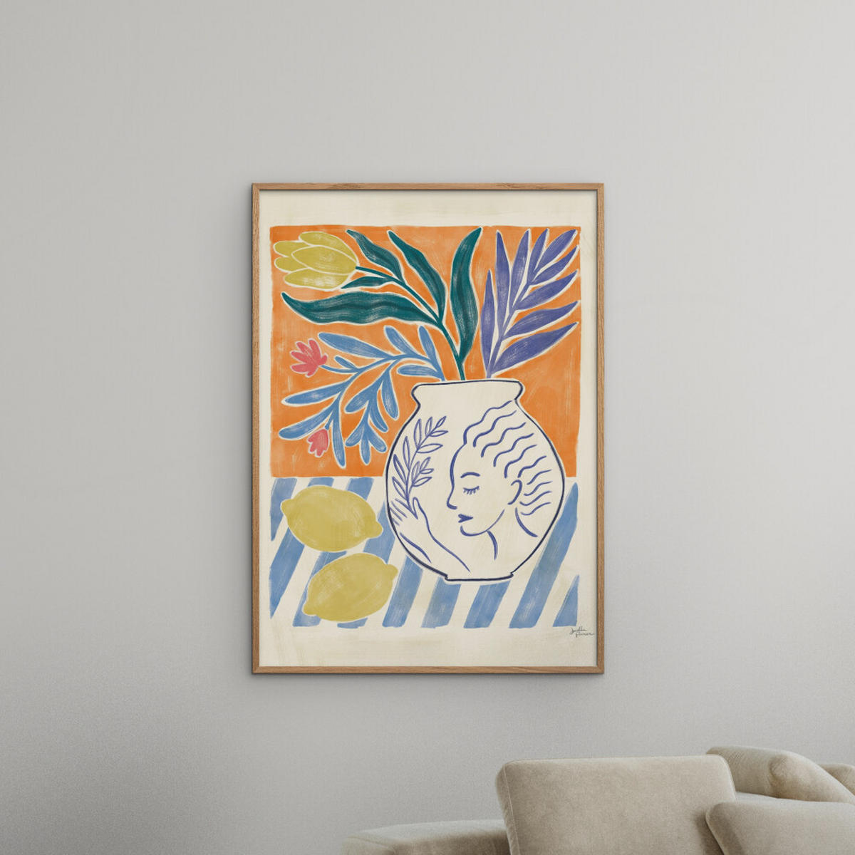 POSTER mit Rahmen Wild Apple - Cyprus IV - Eichefarben/Multicolor, Holz/Papier (50/70cm) - Poster&Frame