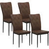 ESSZIMMERSTUHL 4er Set, Kunstleder, Dunkelbraun - Dunkelbraun/Schwarz, Kunststoff/Metall (42.5/94.5/59cm) - Woltu