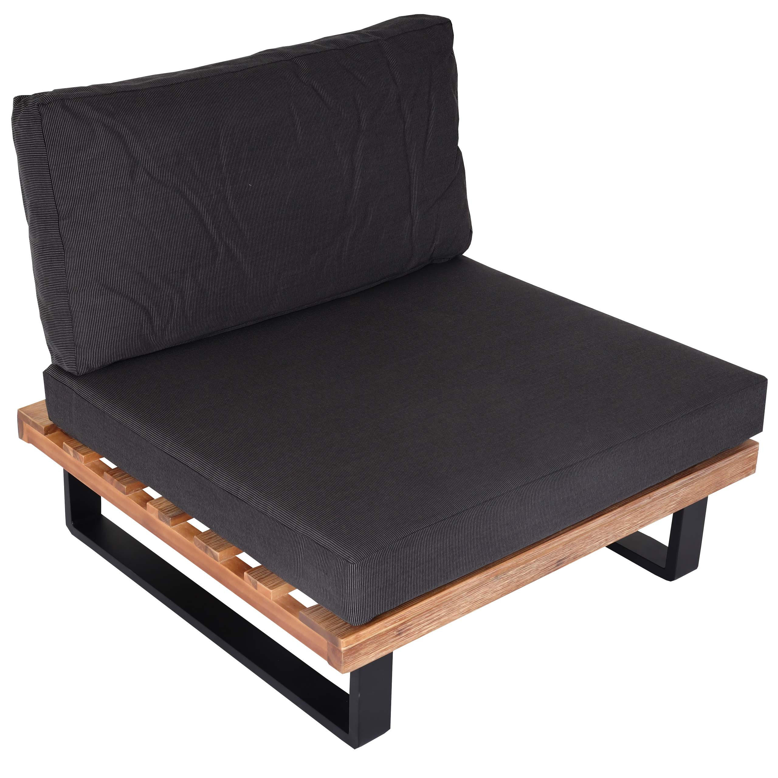 LOUNGE-SESSEL Schwarz, Braun, Grau - Schwarz/Braun, Holz (82/75/82cm) - MCW