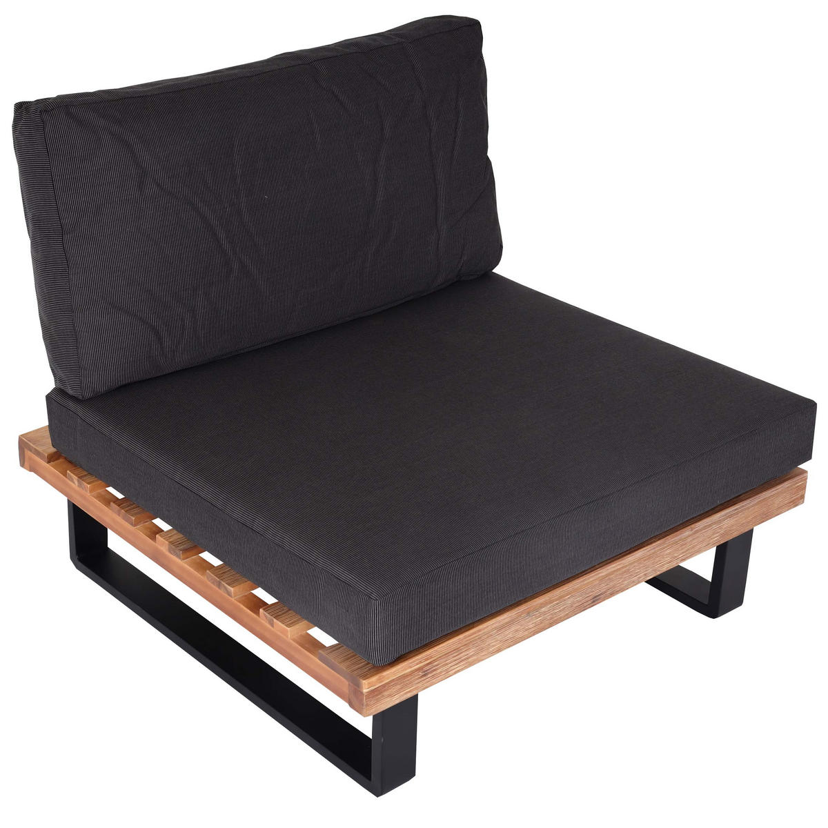 LOUNGE-SESSEL Schwarz, Braun, Grau - Schwarz/Braun, Holz (82/75/82cm) - MCW