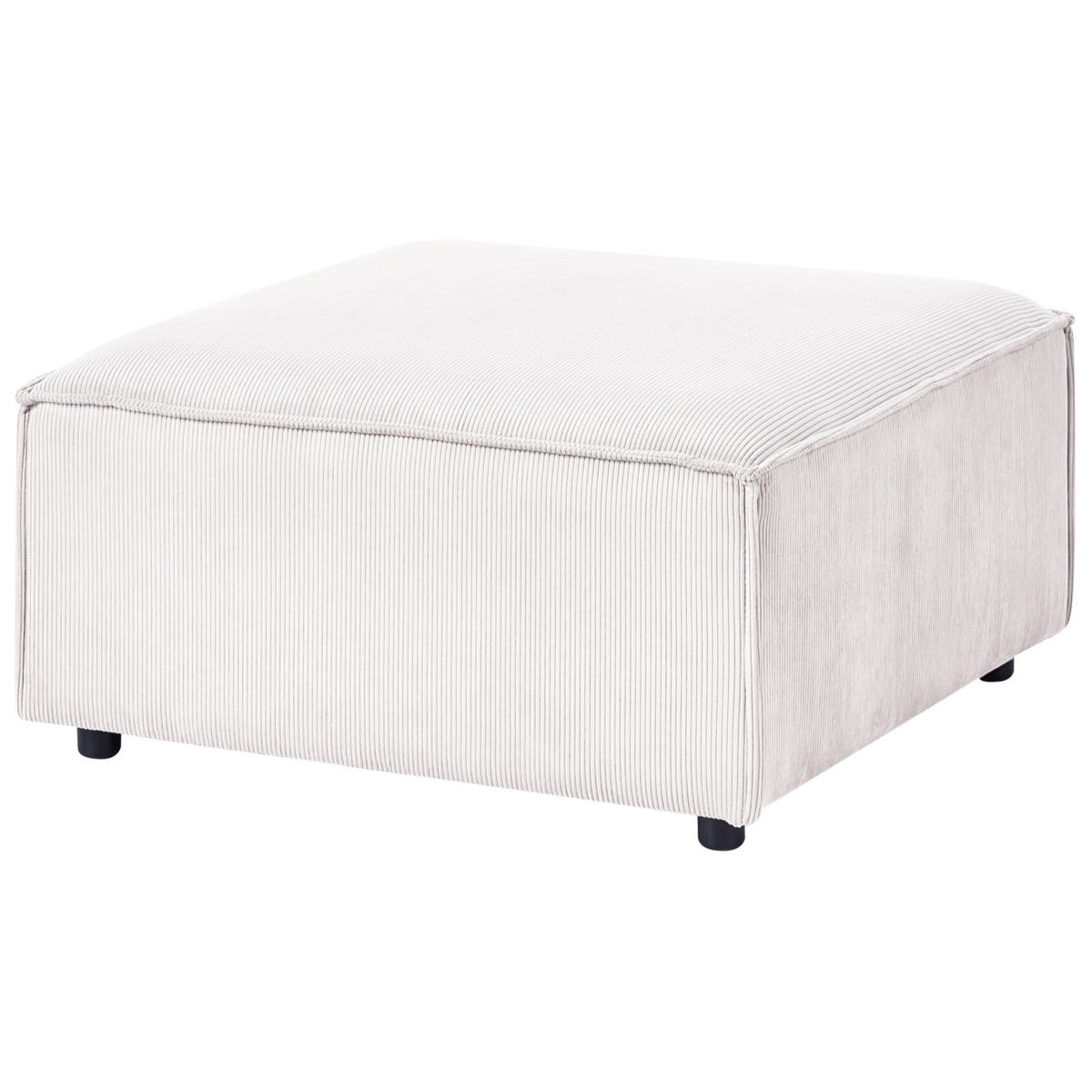 OTTOMANE Cord Cremeweiß Ardal - Creme, Textil (86/45/86cm) - Beliani