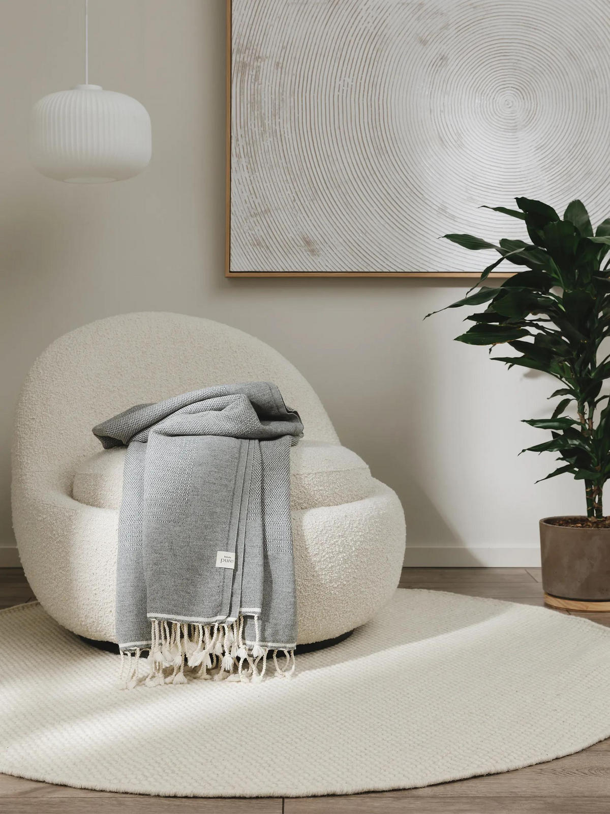 DECKE Olivia Grau 140x200 cm - Grau, Textil (140/200cm) - benuta Pure