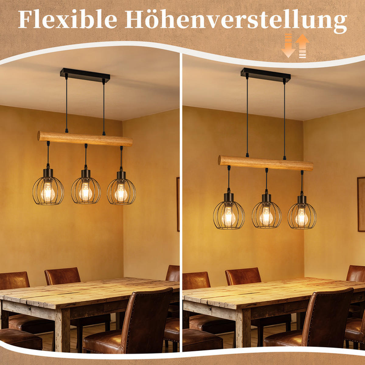 PENDELLEUCHTE 25/50/160cm - Schwarz, Metall (50/25/160cm) - Nettlife