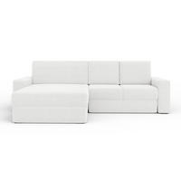 ECKSOFA TOCO XL 275/170 cm in Boucle Weiß links - Beige, Holz/Holzwerkstoff (275/170cm) - Deine Möbel 24