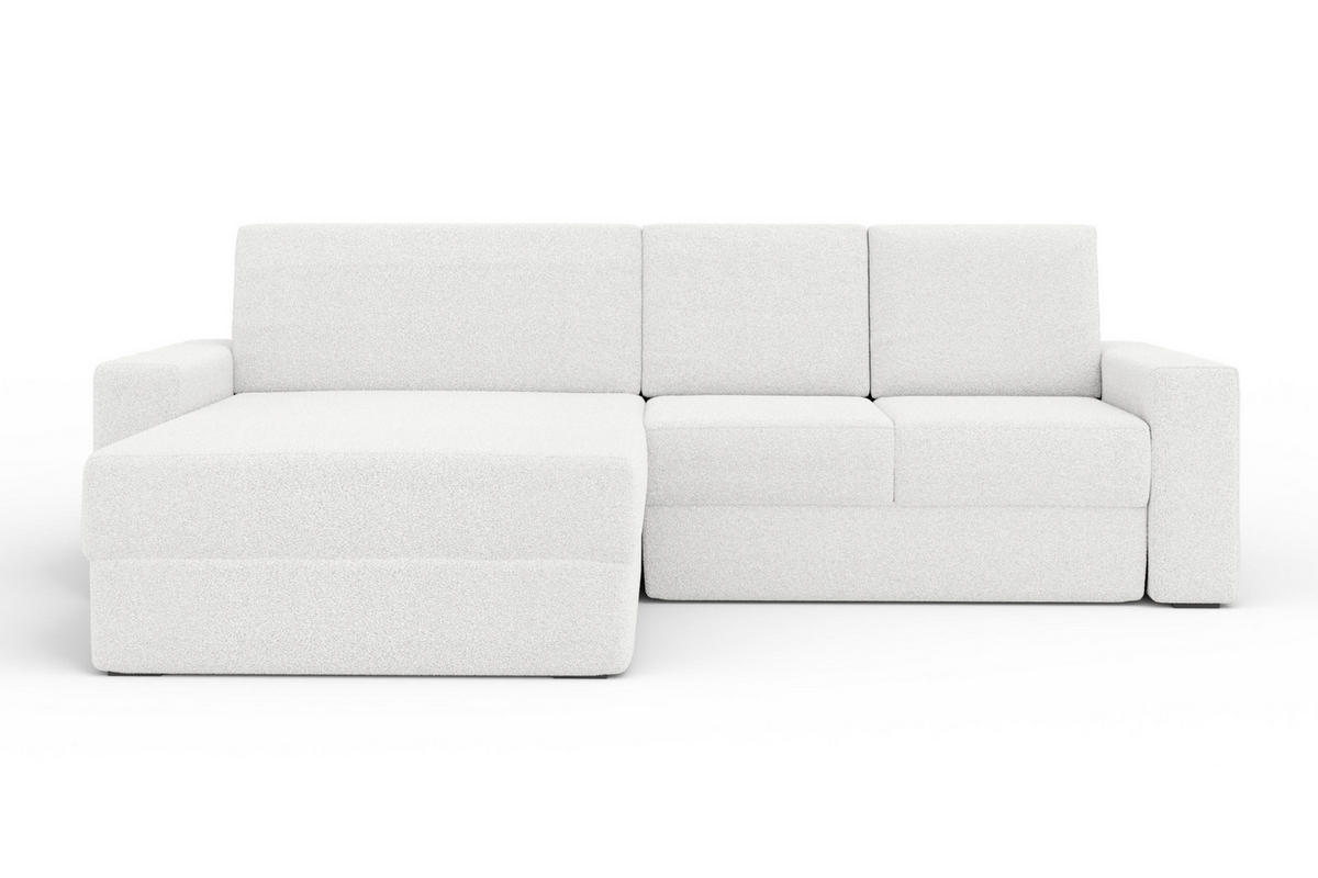 ECKSOFA TOCO XL 275/170 cm in Boucle Weiß links - Beige, Holz/Holzwerkstoff (275/170cm) - Deine Möbel 24