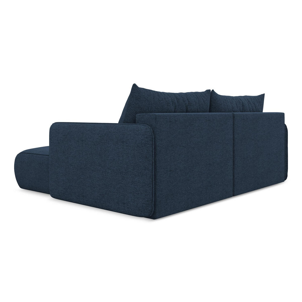 ECKSOFA mit Schlaffunktion Chenille Stoff Blau - Blau/Schwarz, Kunststoff/Textil (207/148cm) - LaMiaSofa