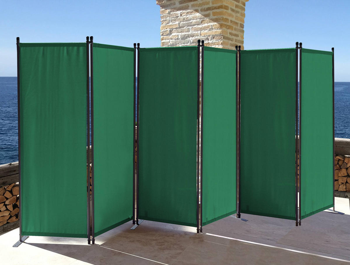 PARAVENT 6-tlg. 340x165 cm Grün - Grün, Metall (340/165cm) - QUICK STAR