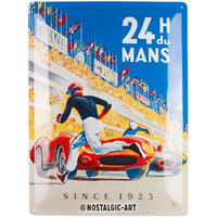 BLECHSCHILD 30/40 cm 24h Le Mans Racing Poster Blue - Multicolor, Metall (30/40/0.2cm) - Nostalgic-Art