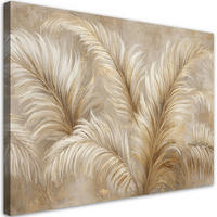 BILD auf Leinwand, Flauschiges Pampasgras in einer eleganten natürlichen Umgebung - Beige, Textil (60/40cm) - Feeby