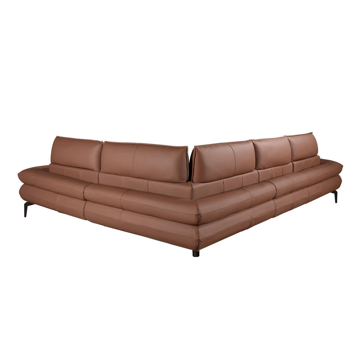 ECKSOFA Modulares Relax-Ecksofa aus braunem Leder 321/241/90 cm - Schwarz/Braun, Leder/Metall (321/241cm) - ANGEL CERDA